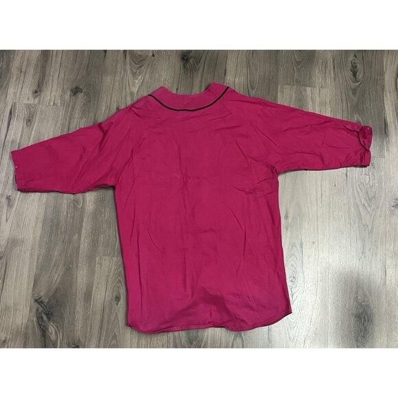 Vtg Russell Athletic Men’s Blank Button Up Jersey Pink XL Made In USA 1/2 Sleeve - Picture 8 of 9